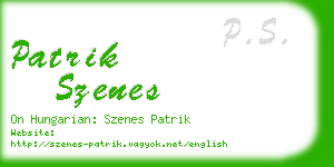 patrik szenes business card